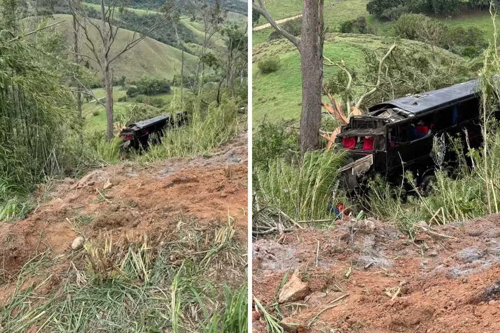 Ônibus com romeiros de MG cai em ribanceira e mata seis no interior de SP
