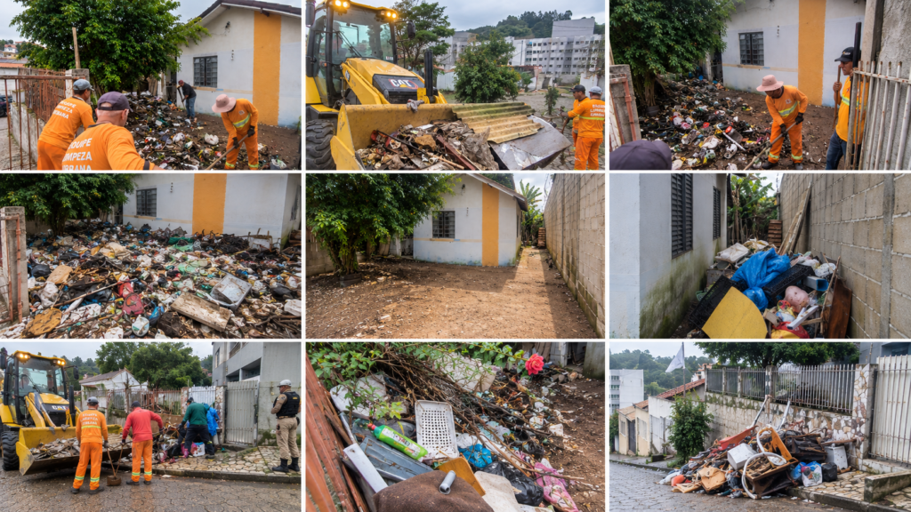 Prefeitura retira cerca de 10 caminhões de resíduos de imóvel em Pouso Alegre